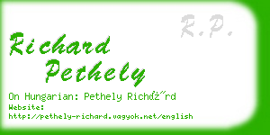 richard pethely business card